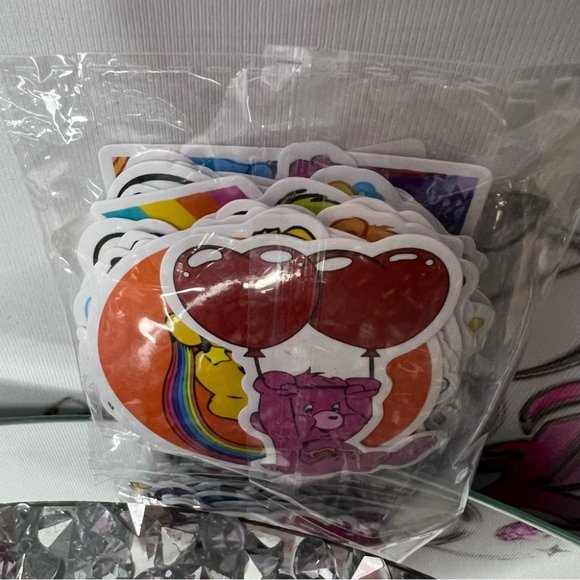 10 carebear stickers decals RANDOM MIX BUNDLE OF 10 carebear stickers rainbow🌈 - Picture 2 of 2